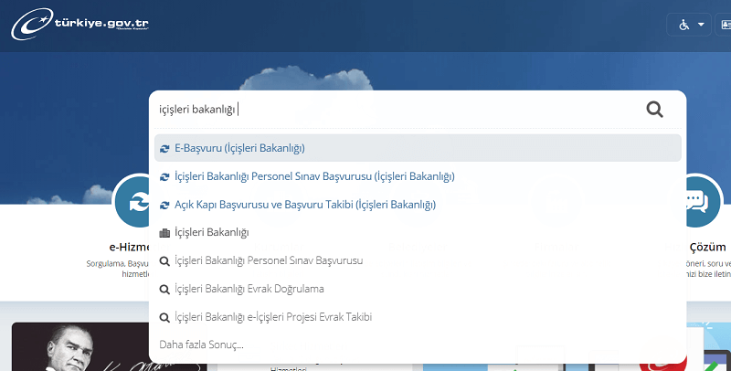 E-Devlet uygulaması içişleri bakanlığı izin işlemleri